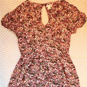 Pink mauve floral romper